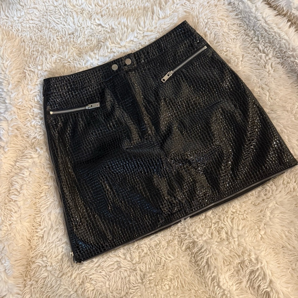 I AM GIA Faux Leather Croc Skirt